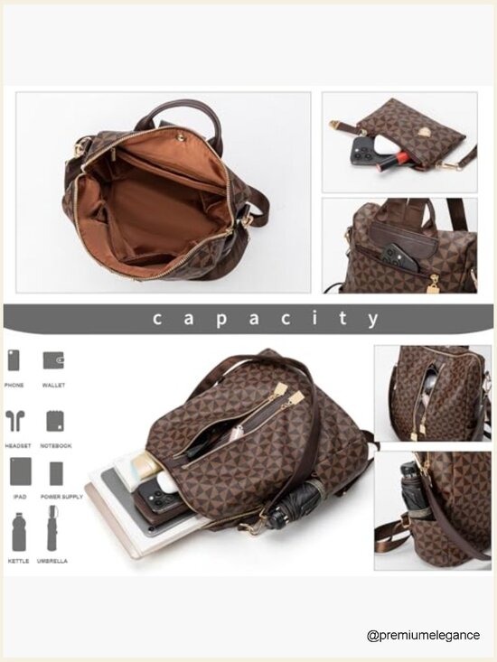 Large Fashion Designer Travel Backpack Purse Anti-Theft Laptop Bag